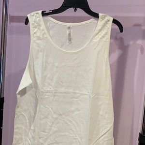 Lace Accent Tank Top White NWOT